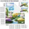 Bedding, Pillowcase, Quilt Cover 3-Piece Set, Little White Rabbit, Easter Egg Pattern, Easter Home Decoration