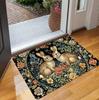 Retro Rabbit and Floral Doormat Slip Comfortable Living Room Laundry Room Perfect for Christmas Easter Graduation Ceremony Decor