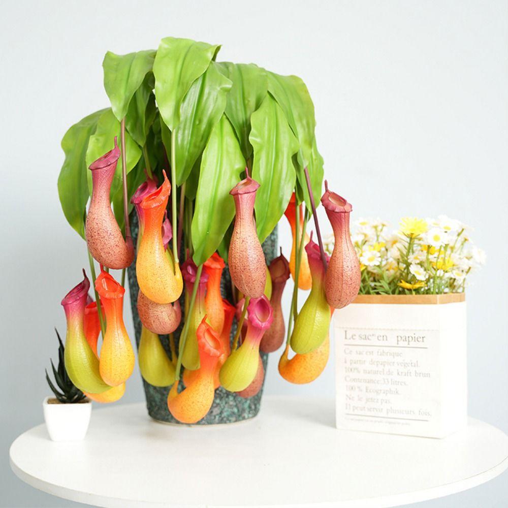 Multicolor Artificial Pitcher Plants Greenery Accessories Green Leaves Hanging Green Plants Photo Props Faux Plant