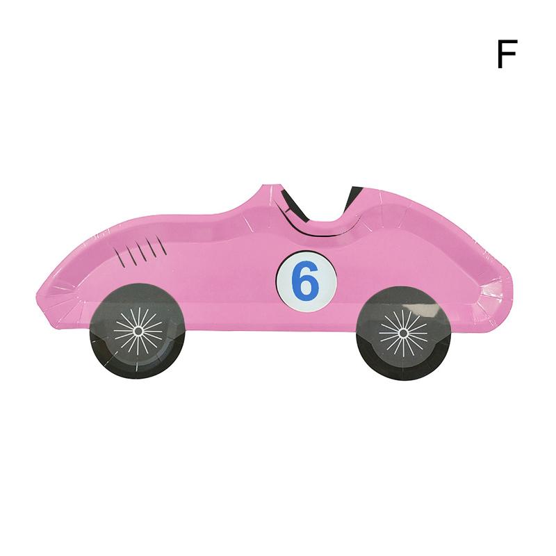 10 ks Závodní auto Jednorázové nádobí Potřeby pro chlapeckou narozeninovou oslavu Kreslené talíře z papíru ve tvaru auta Dekorace na oslavu Happy Birthday