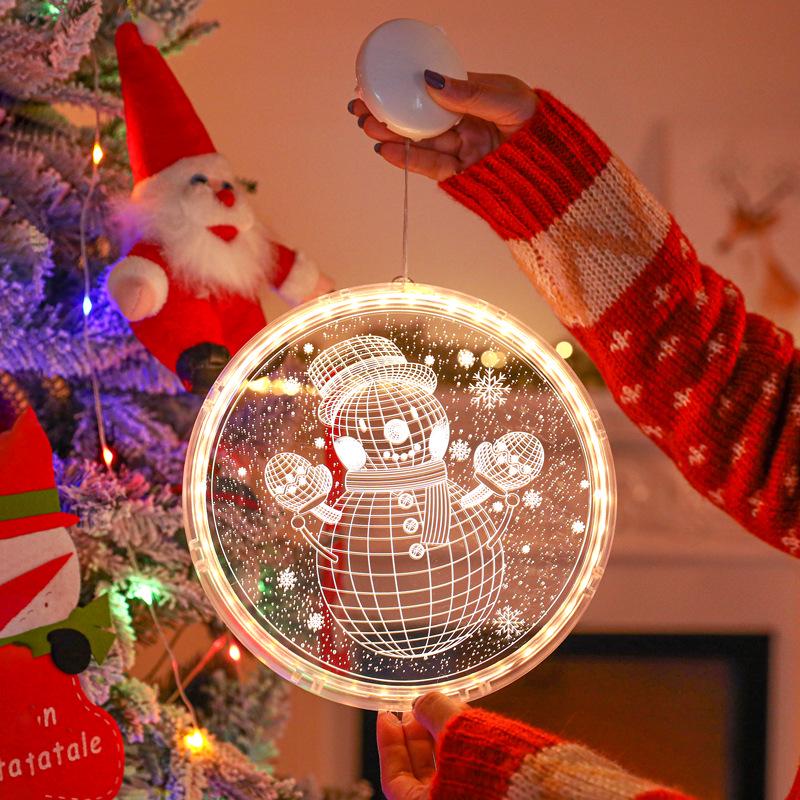 Battery-Operated LED Christmas Luminous Letter String Lights with Suction Cups