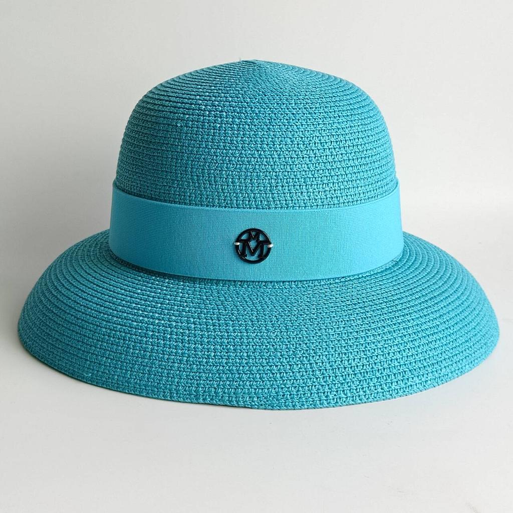 Cappello estivo di paglia stile Hepburn cappello a tesa larga elegante francese da donna cappello da sole per viaggi al mare sombrero