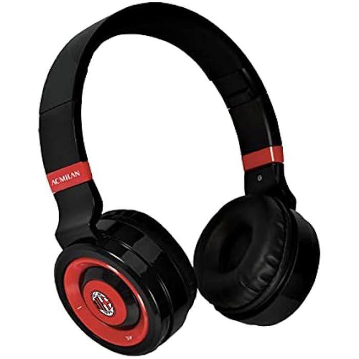 Cuffie wireless techmade ac milan - over-ear pieghevoli con microfono integrato e hifi - nero nero