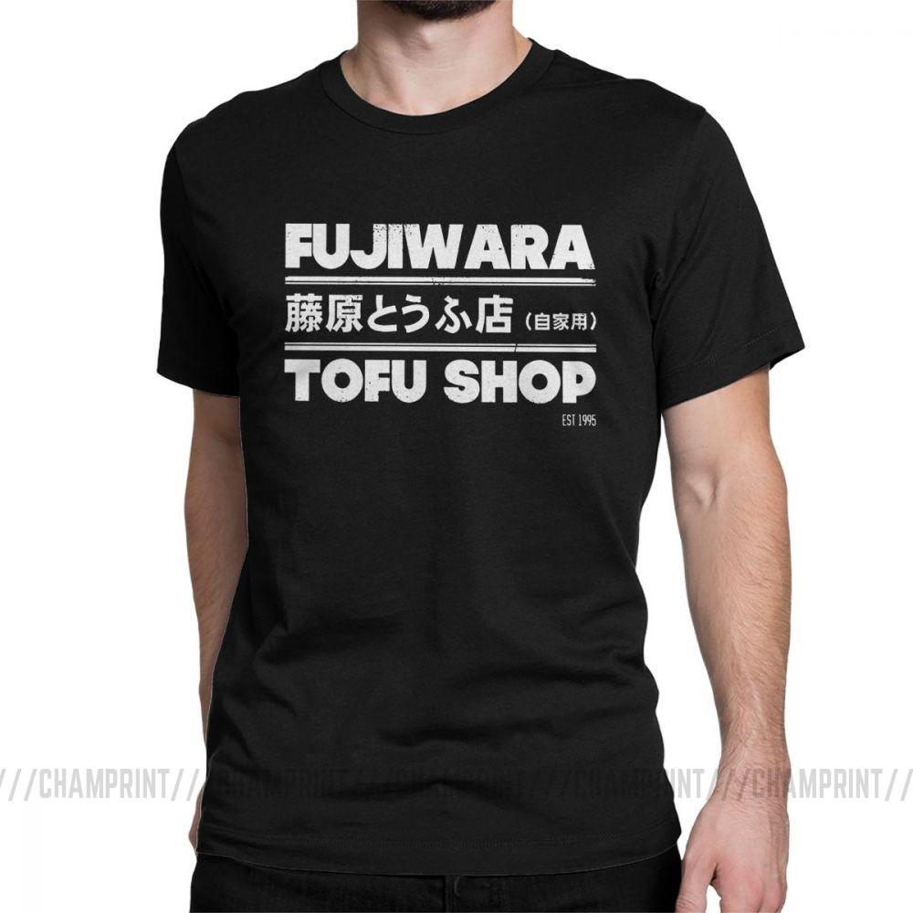 Anime Initial D Tees Fashion Fujiwara Takumi Fujiwara Tofu Shop T Shirt Men S Cotton Vintage