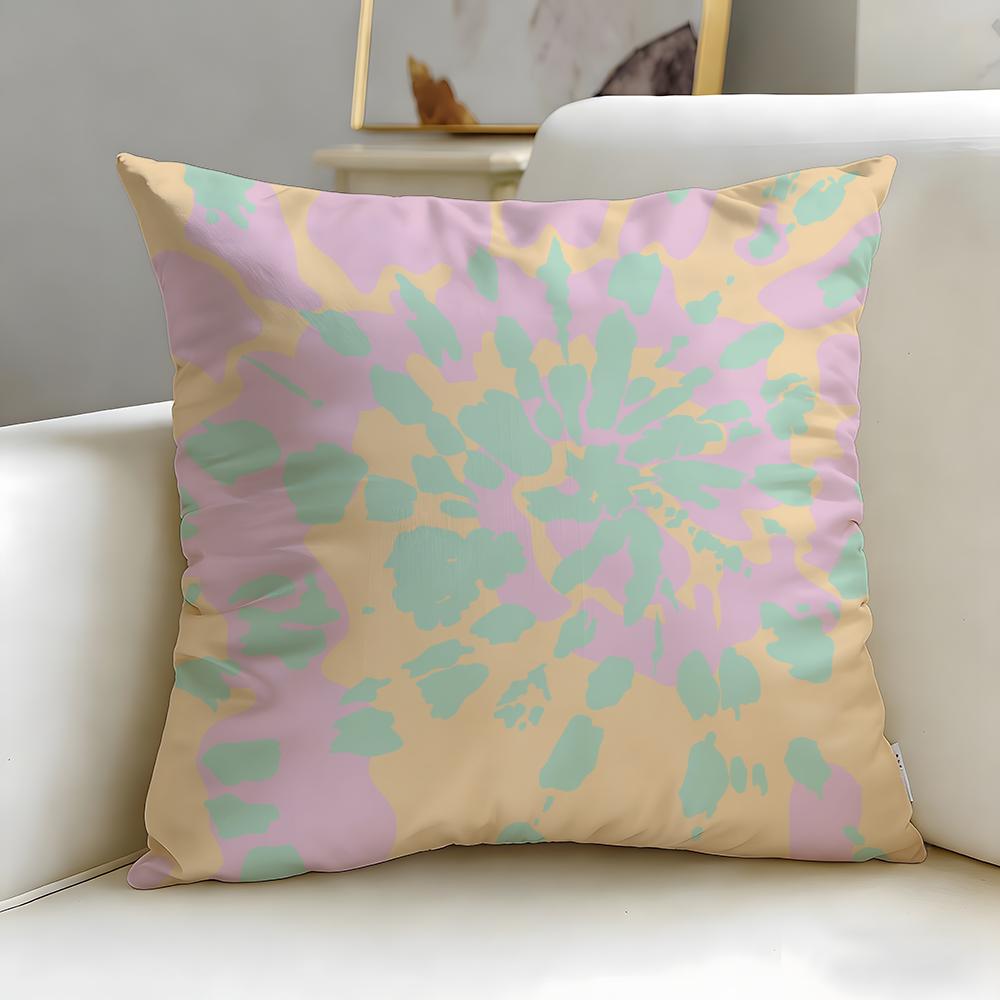 Tie-Dye Cushion Cover Soft & Easy-Wash Pillow Case – Versatile For Couch, Bed, Travel And Office