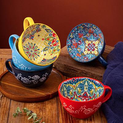 Tazza da colazione in ceramica boema Tazza da avena di alto livello Tazza da acqua di grande capacità Tazza da caffè al latte adatta al microonde