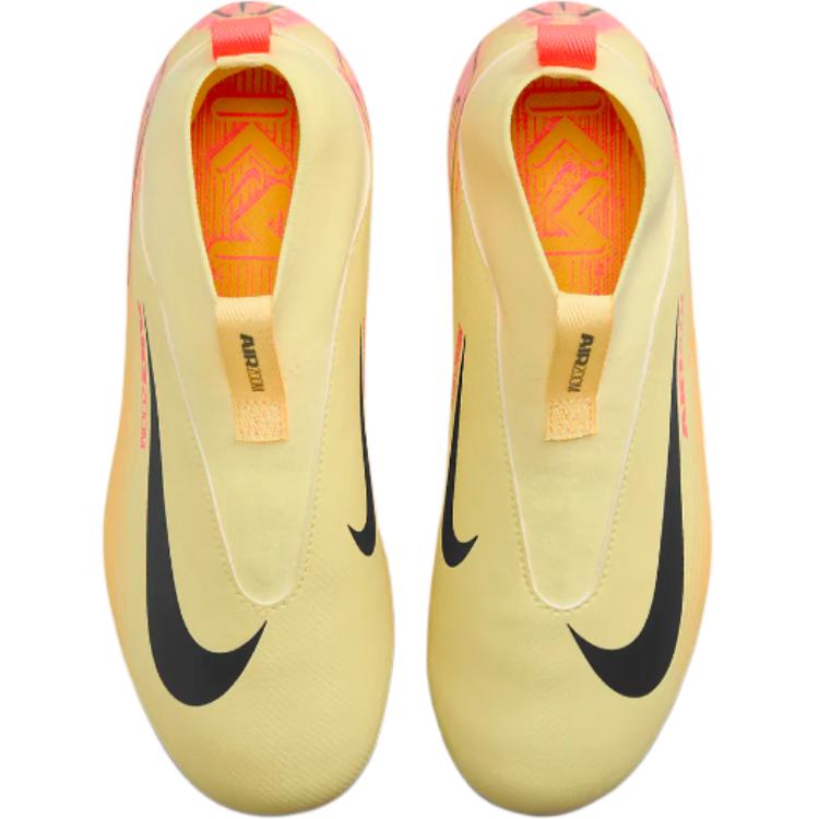 Nike Mercurial Superfly 10 Academy 'Kylian Mbappé' Anti Slip Wear Resistant Mid Top Kids' Soccer Shoes Light Yellow Sneakers HF3418-800