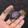 Star Amethyst Pendant Copper Wire Wrapped Pendant Handmade Jewelry Unique Bird Pendant Amazing Copper Jewelry Gemstone Pendant Gift For Wife