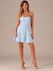 Allegra K Women's Christmas Party Dress, Mini Dress, A-Line, Sleeveless, Dance Costume, Sky Blue, Size L