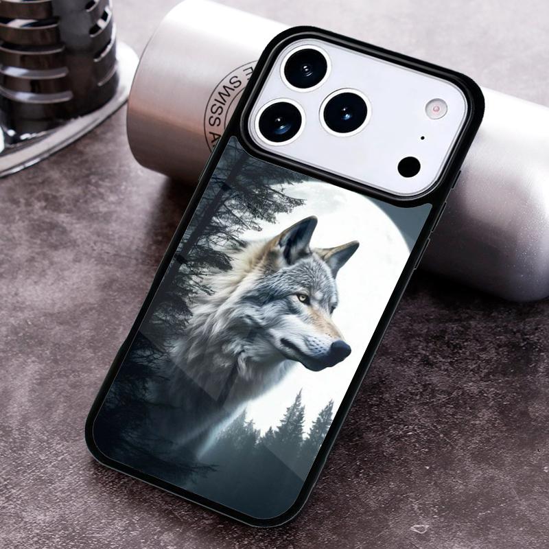 Wolf Moon Howl Phone Case For iPhone 17,16e,15,14,13,12,11,Mini,Pro,MAX soft Silicone Cover