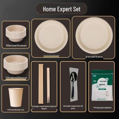 CIBO Disposable Paper Plates & Bowls Set