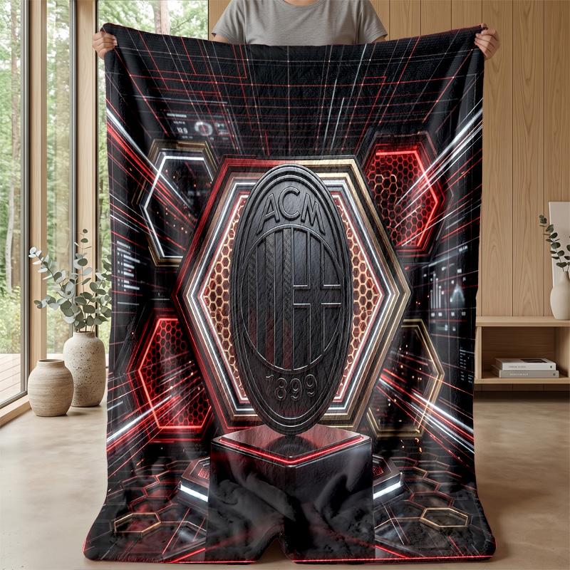 AC Milan Theme blanket Soft Flannel Blanket Plush Throw Blanket Cozy Sofa Bed Blanket for Home Decor