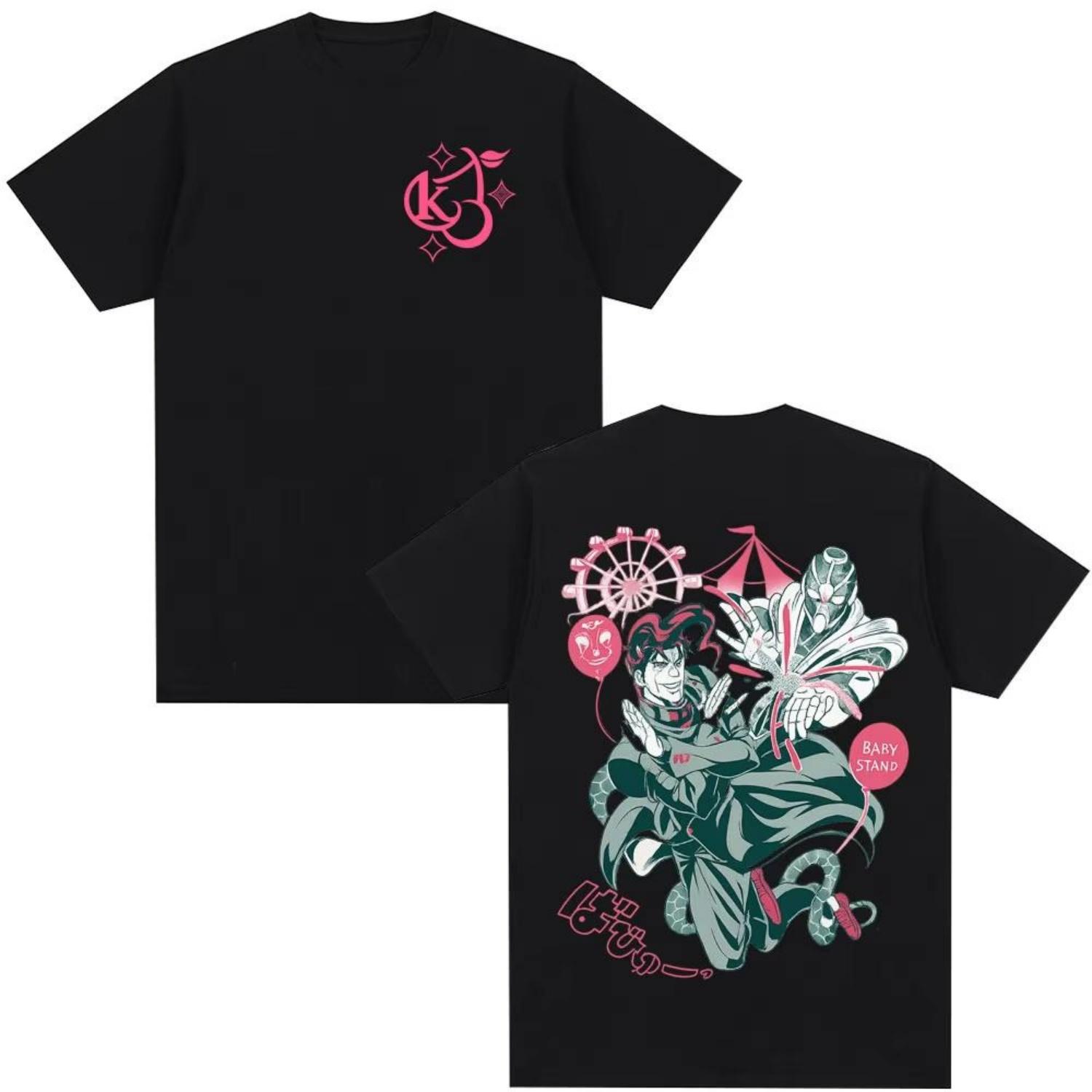 

2026 New Anime JoJos Mad Adventure Tshirt Hikari Okuyama Katsuyuki Shimada Tatsuya Ninomiya Cartoon Patterns Tshirt XXXXXL чорний