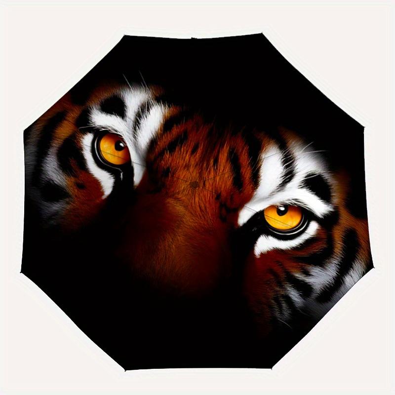 

1pc Tiger Eyes Automatic Opening/closing umbrella, Reinforced 8-Rib Construction, Compact Travel Umbrella yy250808167