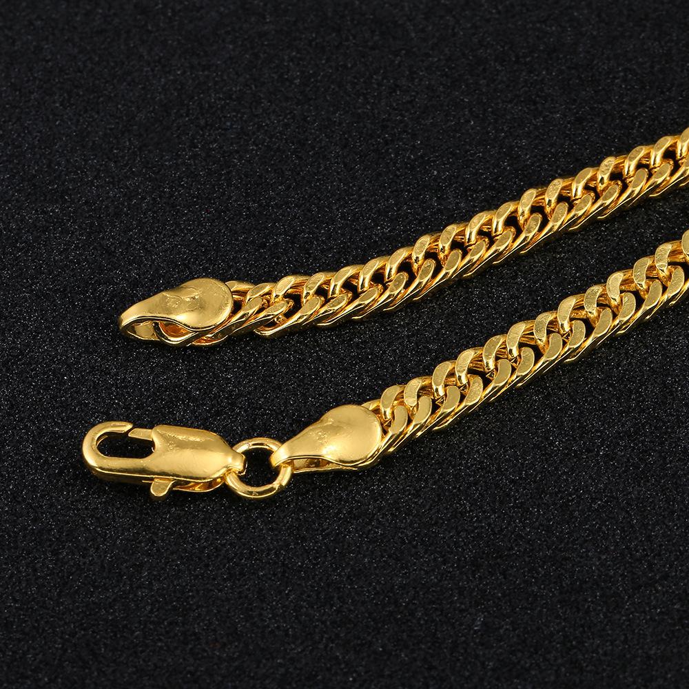 Temu 18K Gold-Plated 4MM Flattened Chain Necklace - Hot Selling Unisex Jewelry