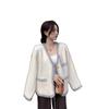 Color-Block Faux Mink Fur Sweater Coat - Korean Style Soft Knit Top for Women (2025)