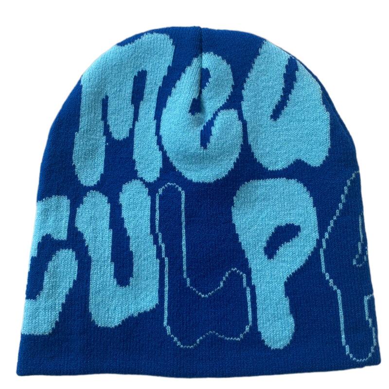 Hot Sell Customized  Adult Fashion Printing Soft Winter Hat Knitted With Letters for Men and Women
