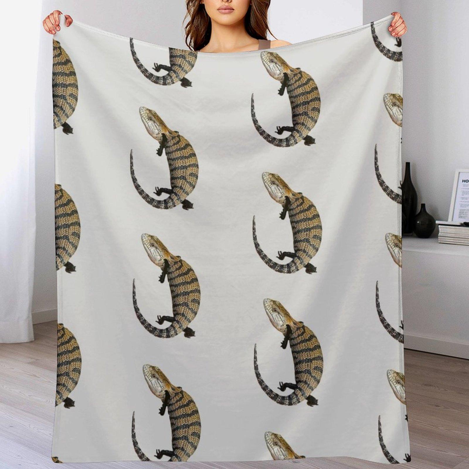 Blue Tongue Lizard Skink Throw Blanket Faux Fur Soft Warm Blanket for Bed 102x76cm(40x30in)