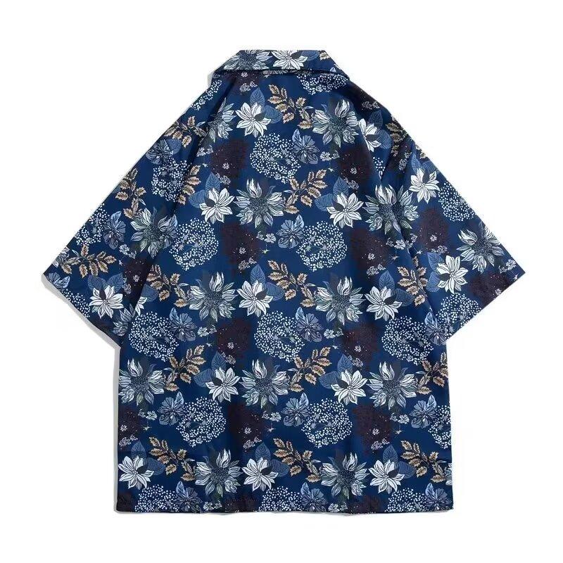 Men'S Retro Shirt, Men'S Summer Outfit, Student Loose Fit, Niche Design, Casual Men'S Top, Outerwear, Beach Top