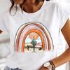 Women Printing Clothes Custom T-Shirt Watercolor Cute Tops Tshirt Short Sleeve Cartoon Heart Print Female Graphic O-Neck Tees