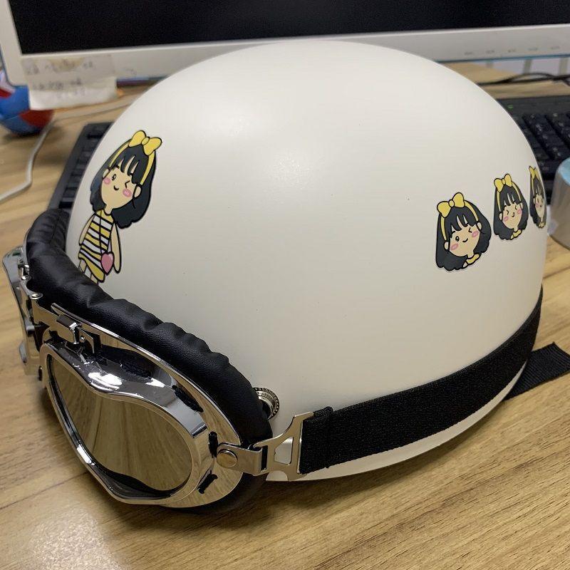 Electric Battery Car Helmet Gray Man Lady Retro Summer Sunshade Sunscreen Half Helmet Cute Summer Hard Hat Full Helmet