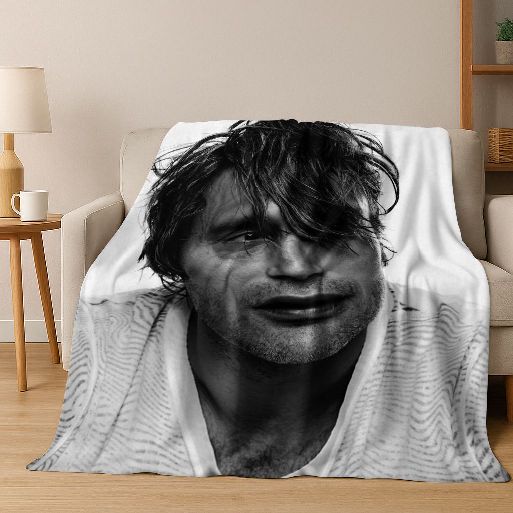 26 stiliaus Mads Mikkelsen Seksualus vyras Meno flanelės pledas, Jaukus minkštas pledas namams, miegamajam, lovai, sofai, iškylai, dangalas, dovana vaikams