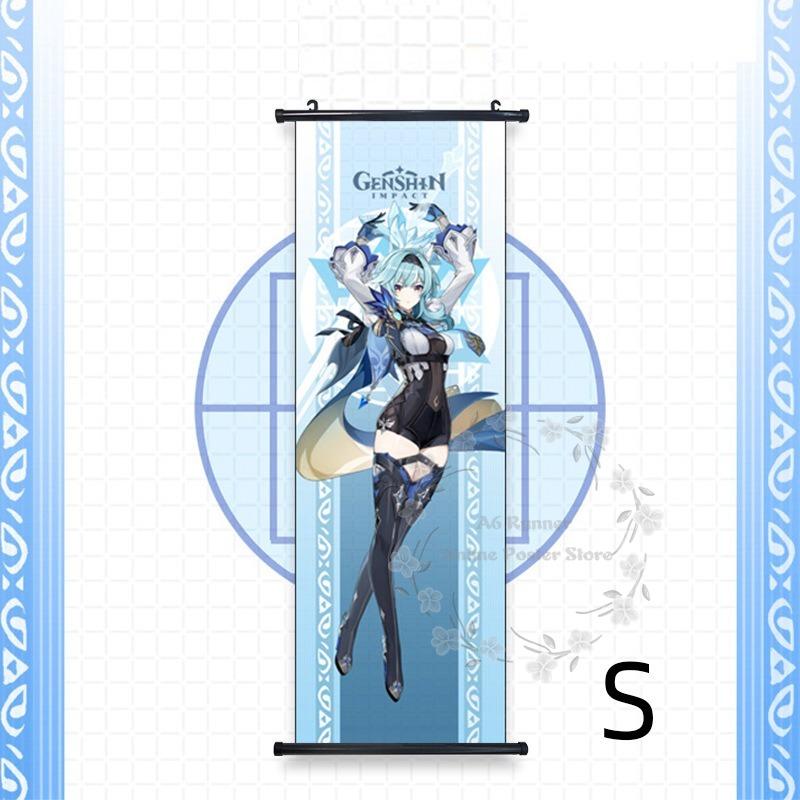 Impact Genshin Scroll Hanging Painting Anime Character Bedroom Decoration Painting Comic Exhibition Two-Dimensional Poster