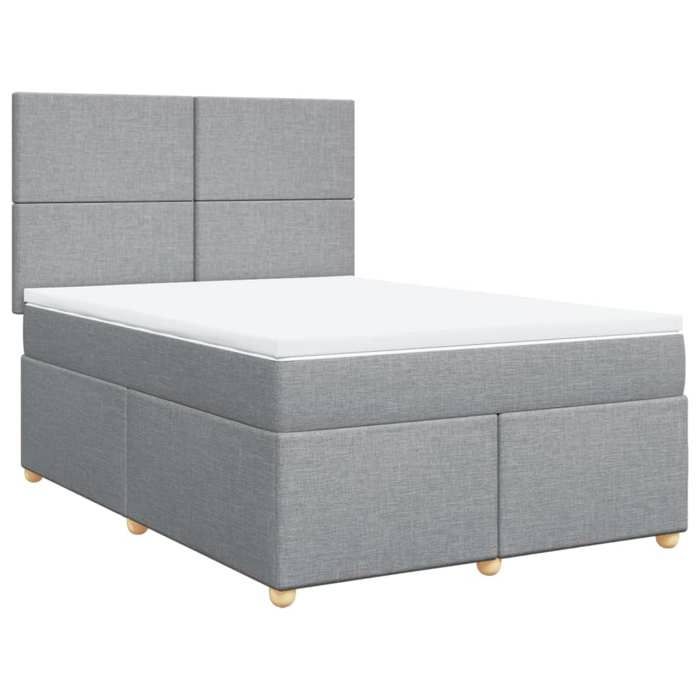 VidaXL Sommier à lattes de lit avec matelas Gris clair 140x200cm Tissu 3291296