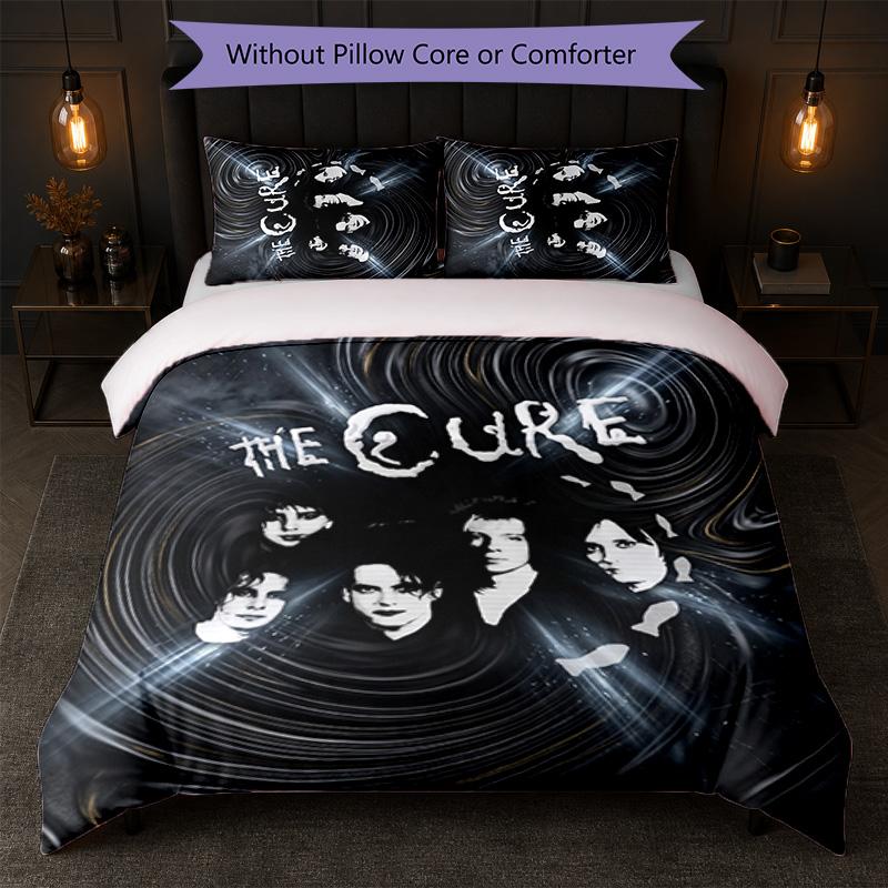 The Cure Print 3Pcs Bedding Set Duvet Cover With Two Pillowcases Soft Bed Linen For Household Bedroom