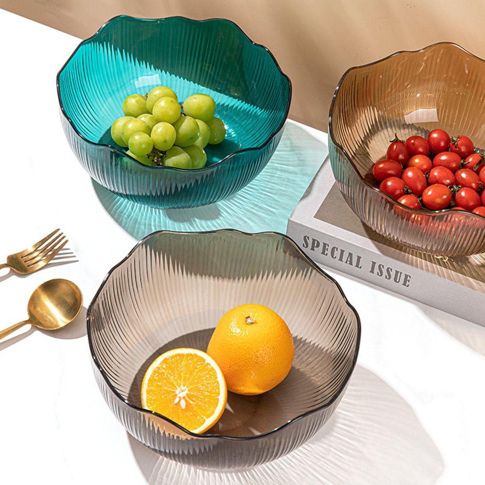 Flat Bottom Snack Basket Wave Edge Fruit Storage Tray Modern Style Fruit Bowl Living Room