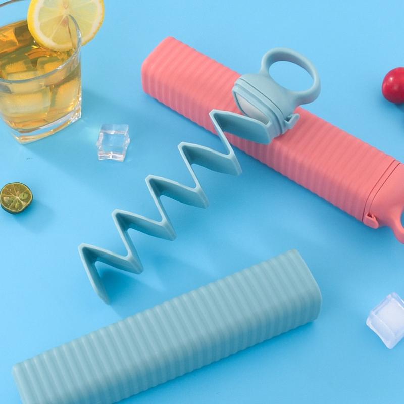 Easy Release Foldable Ice Tray Collapsible Plastic Ice Maker Mold for Kitchen Barbecue Refrigerator Outdoor Drink Cooling