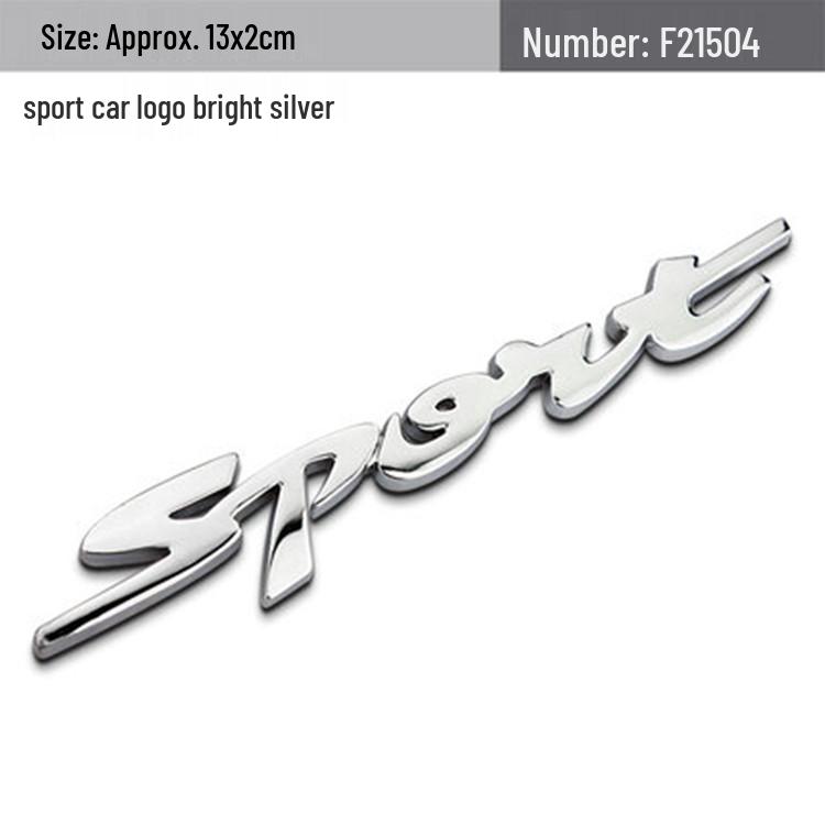 Metal Sport Car Emblem & Personality Decal Stickers for Body and Tail серебряный