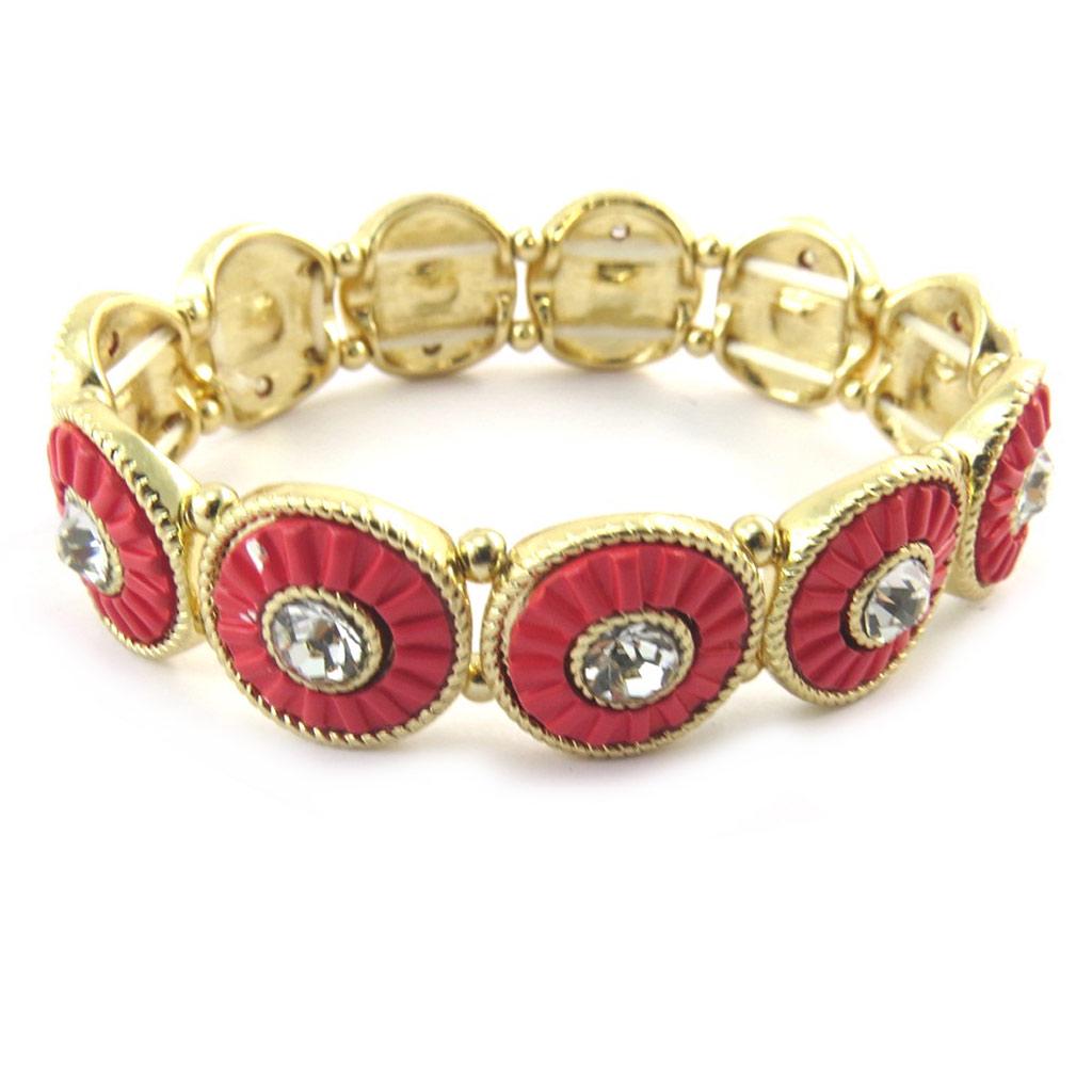 Les Trésors De Lily [N3489] - Bracelet créateur 'Navajos' rouge doré