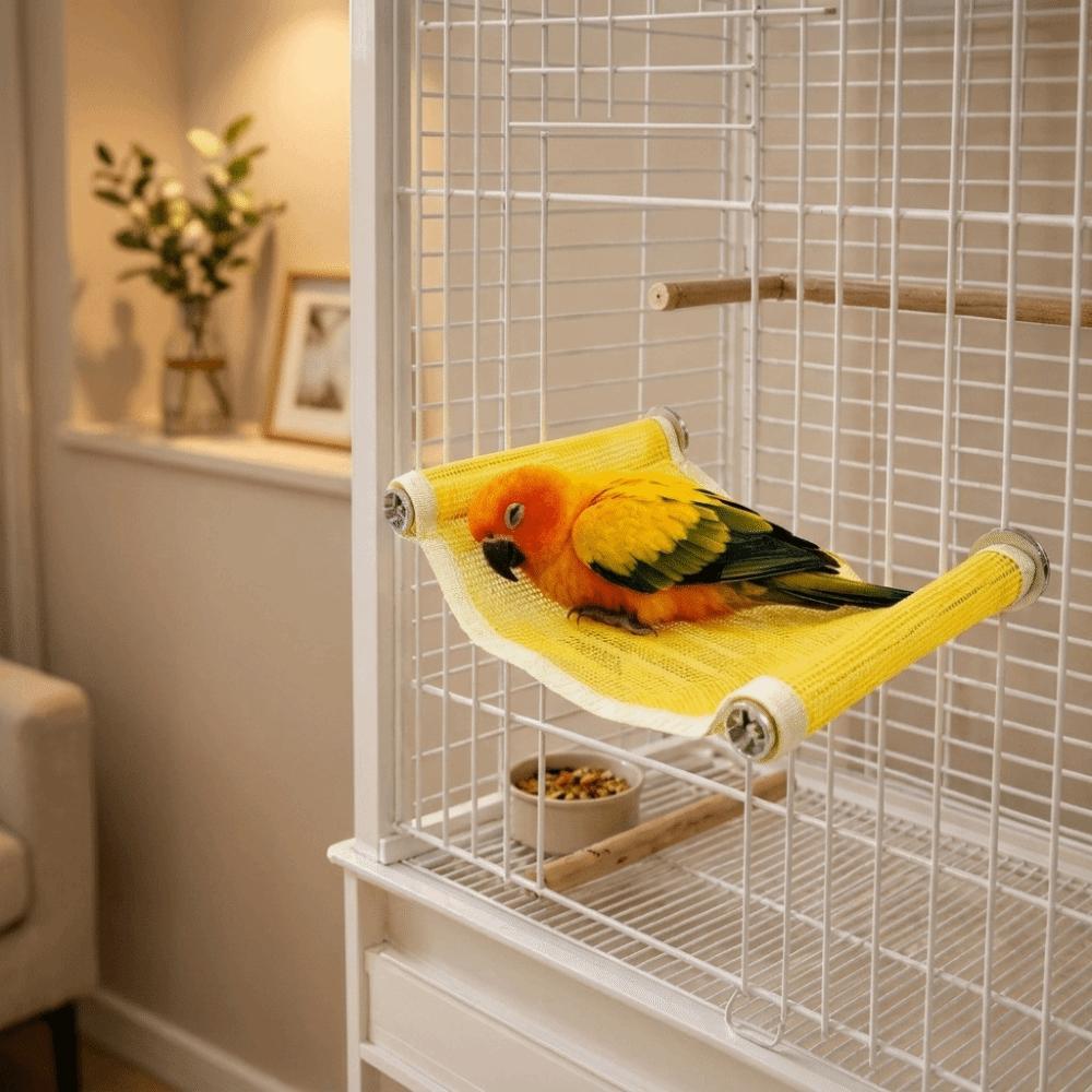 Breathable Parrot Suspended Mesh Bed Scratch Resistant Plastic Parrot Sleeping Bed Bite Resistant Bird Cooling Perch Platform