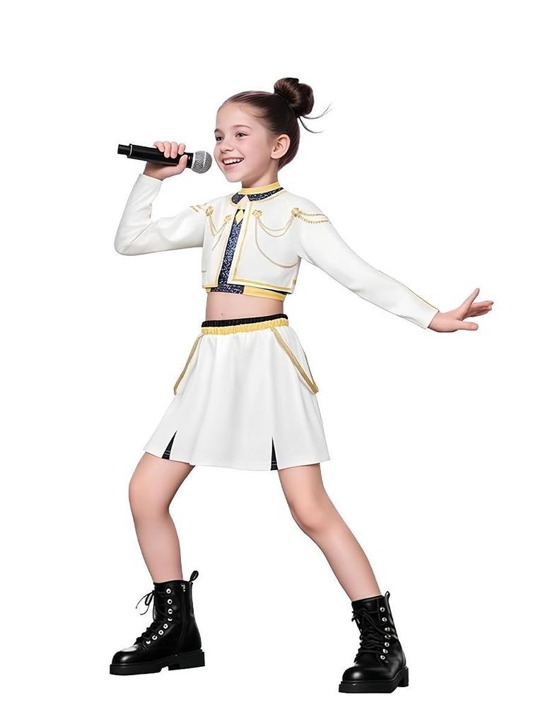 Crossk-pop Demon Hunter Girl Cosplay Costume - Zoey's Children's Day Stage Performance Outfit Set