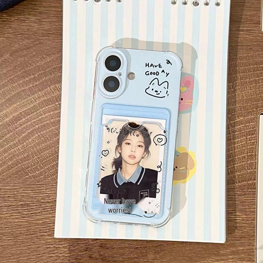 Kreatives Softshell-Welpendesign für Apple 12-17 Pro Max Handyhülle mit Kartenhalter