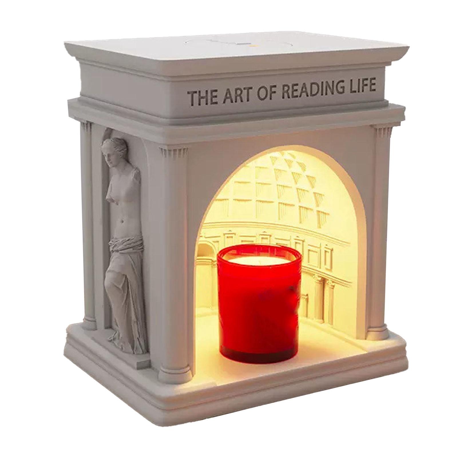 

Candle Warmer Lamp Dimmable Decorative Palace Building Design Aroma Candle Melting Light for Bedroom CN Plug Candle
