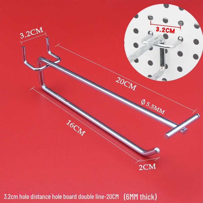 Double Line Hook for Supermarket Shelf with Round Hole Board and Price Tag Holder