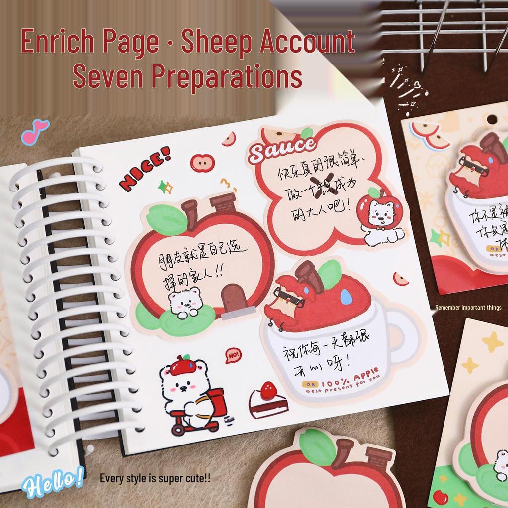Apple Duoduo Cute Reusable Adhesive Sticky Notes for Students and Office