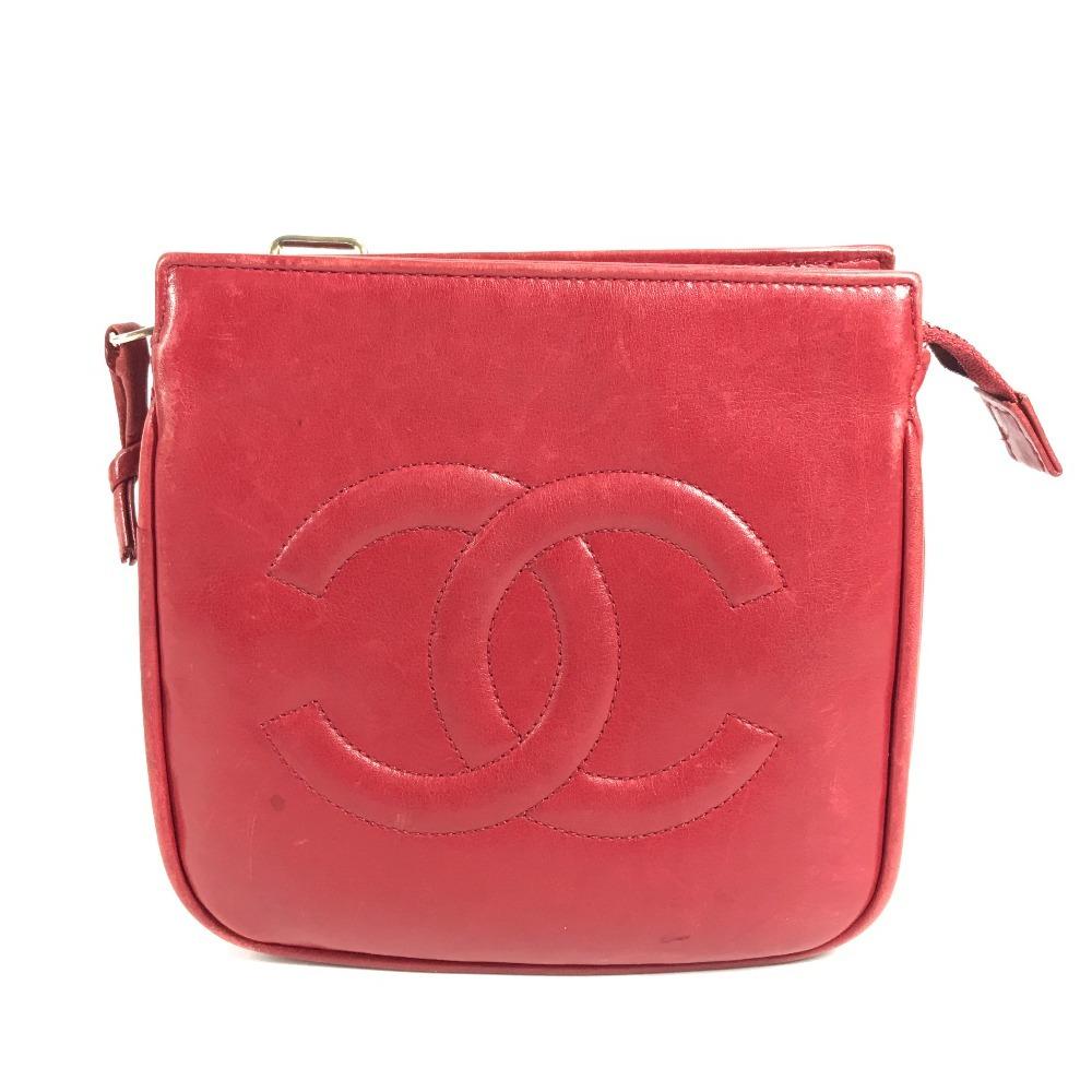 CHANEL vintage Big CC logo CC Mark Bag, belt bag, body bag Waist Pouch Red