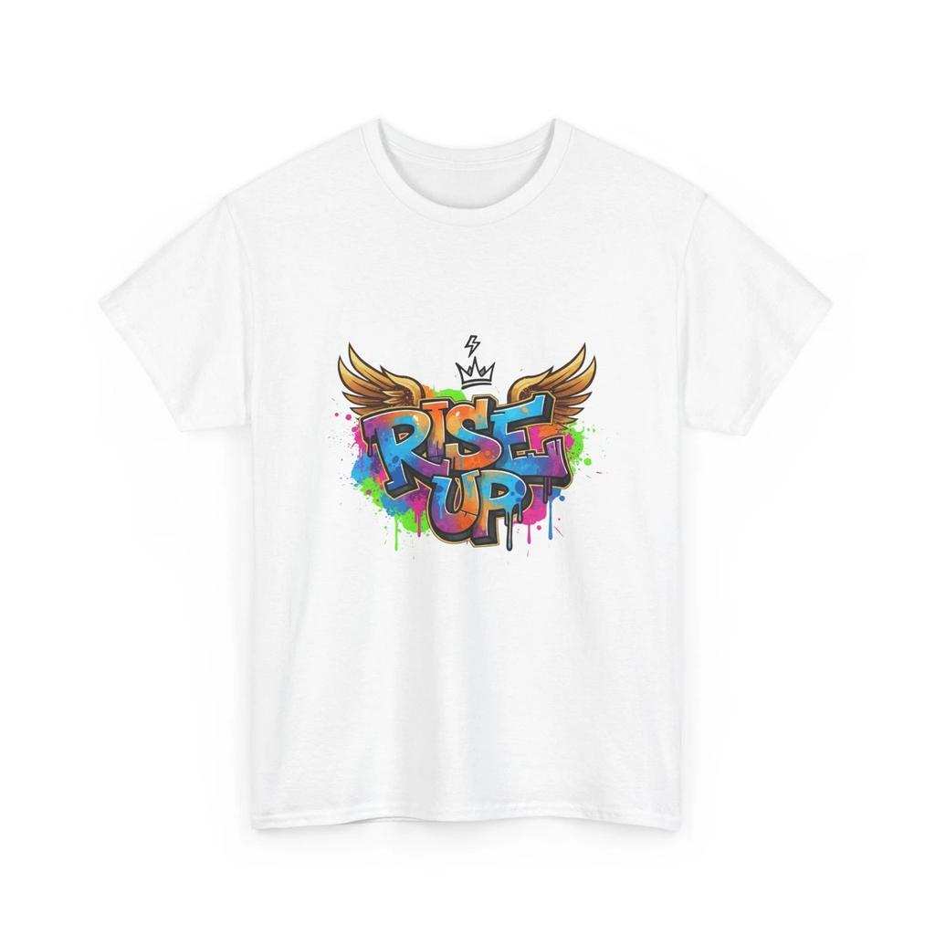 Rise Up Graffiti Wings T-Shirt Colorful Street Art Motivation Graphic Tee