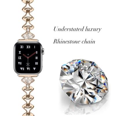 Женский ремешок с бриллиантами для Apple Watch Series 10 9 8 7 6 SE 5 4 3 2 ремешок из нержавеющей стали для iwatch 46 мм 41 мм 45 мм 40 мм 44 мм 49 мм 42 мм 38 мм