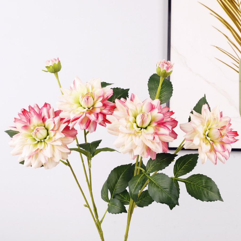 76cm Long-stemmed Artificial Dahlia Silk Flower Realistic Dahlia for Home Floral Arrangements Wedding Photography Decorations