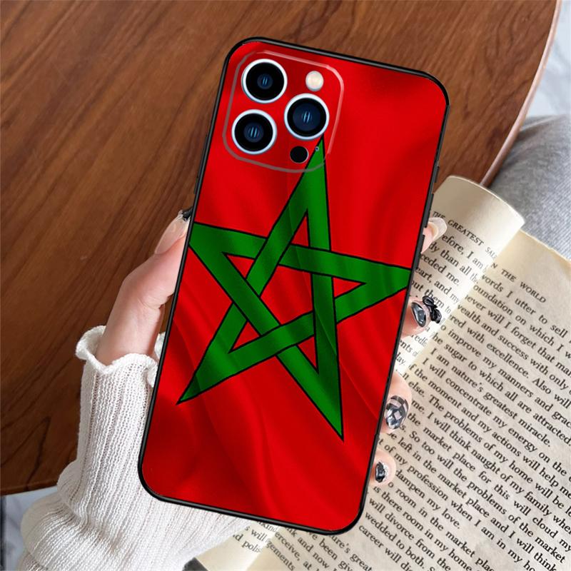 

Morocco Flag Moroccan Phone Case For iPhone 16 15 14 12 11 13 Pro Max Plus 12 13 Mini XR 16e Funda Silicone Cover iPhone 16 Pro