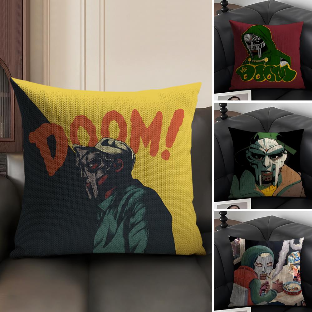 Mf D-Doom Madlibb Singer Cushion Cover Natural Linen Organic Fabric Double-Sided Printing Sofa Home Decor Gift Pillow Case