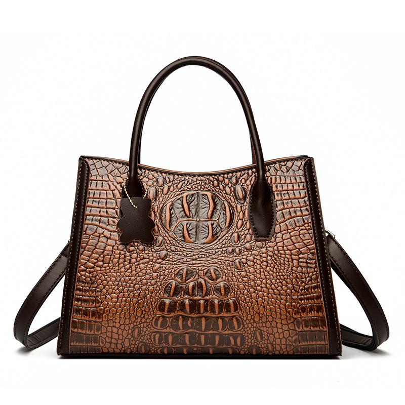 Taschen Damenhandtaschen mit großem Fassungsvermögen, neue Tragetaschen, europäische und amerikanische Modetaschen mit Krokodilmuster für Damen