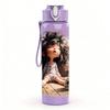 1PC Doll Toy Girl Soft Cartoon Print 750ml Color Plastic Sports Water Bottle Leakproof Flip Straw Lid Suitable for Sports Office Home Use