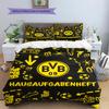 Borussia Dortmund Team Logo Muster Bettwäsche Heimdekoration Geburtstagsgeschenk (1 Bettbezug + 2 Kissenbezüge, ohne Füllung)