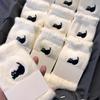 Girls Soft Velvet Winter Women's Cute Cat Print Thickened In Tube Socks Simple Cozy Hairy Sleep Fashion Sock