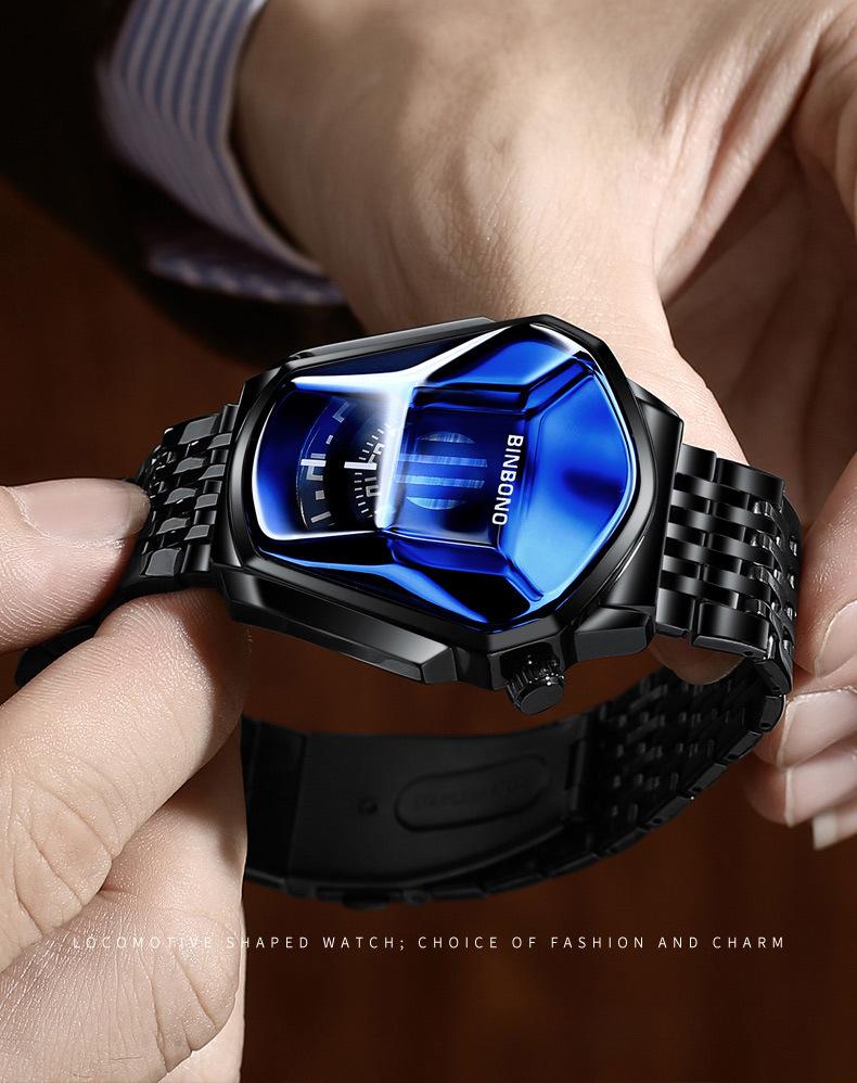 Men's Trendy Motorcycle Concept Watch with Black Technology